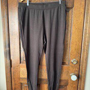 IMAN Brown Ankle Pants w/Goldtone Zippers Size 1X